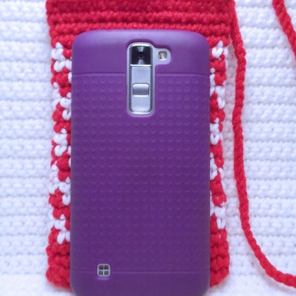 Crochet Tapestry Cell Phone Bag - Brown and Yellow - Picture 4 of 4